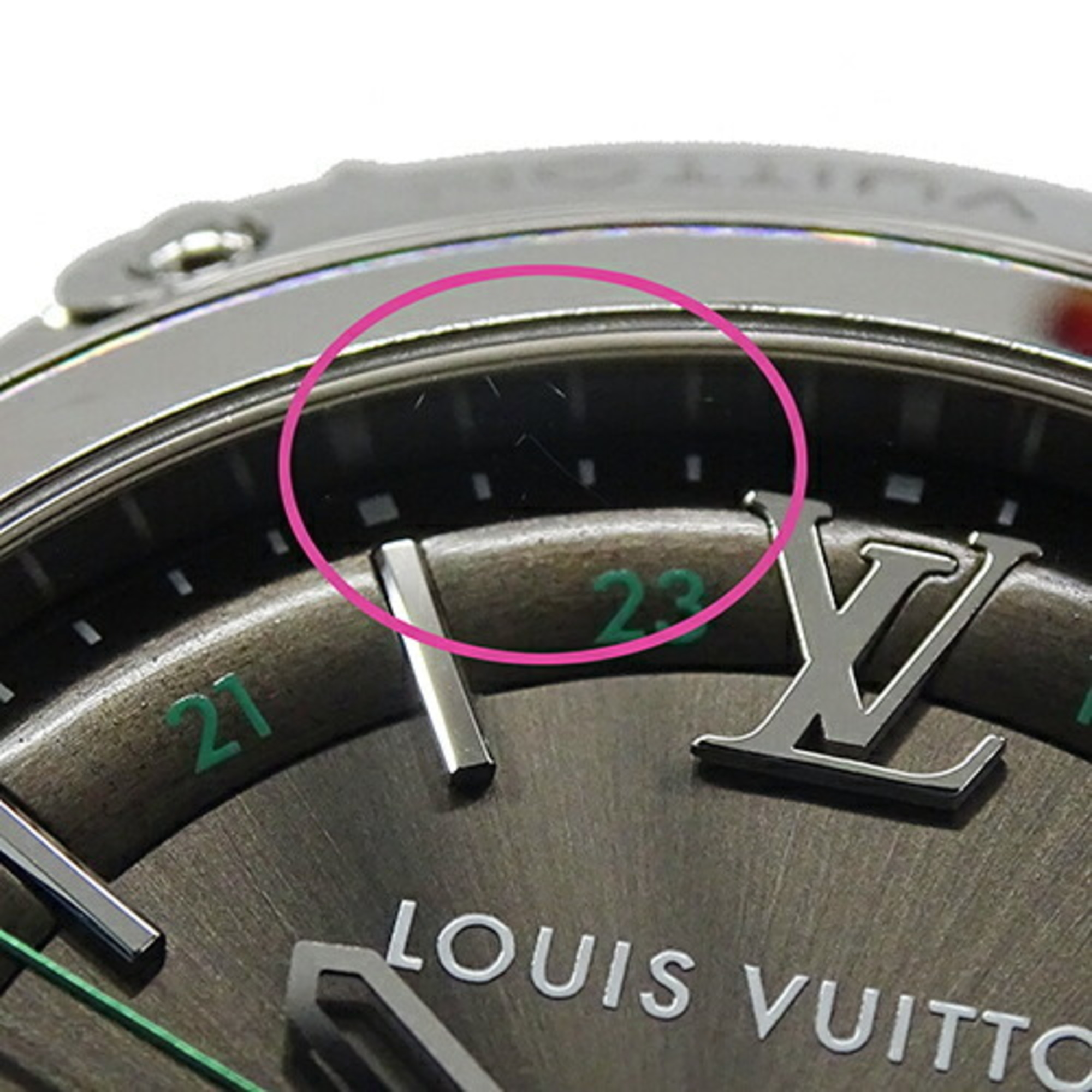 Louis Vuitton LOUIS VUITTON Watch Men's Fifty Five GMT Date Automatic AT Stainless Steel SS Q6D30 Silver Gray Polished