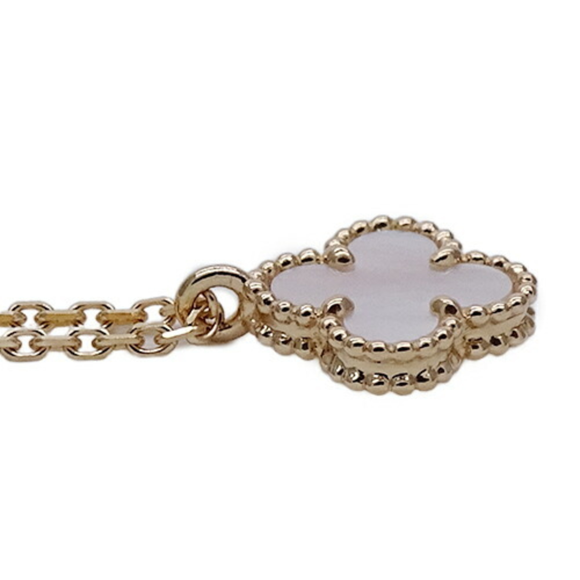 Van Cleef & Arpels Sweet Alhambra Necklace for Women, 750YG, Mother of Pearl, Yellow Gold, Polished