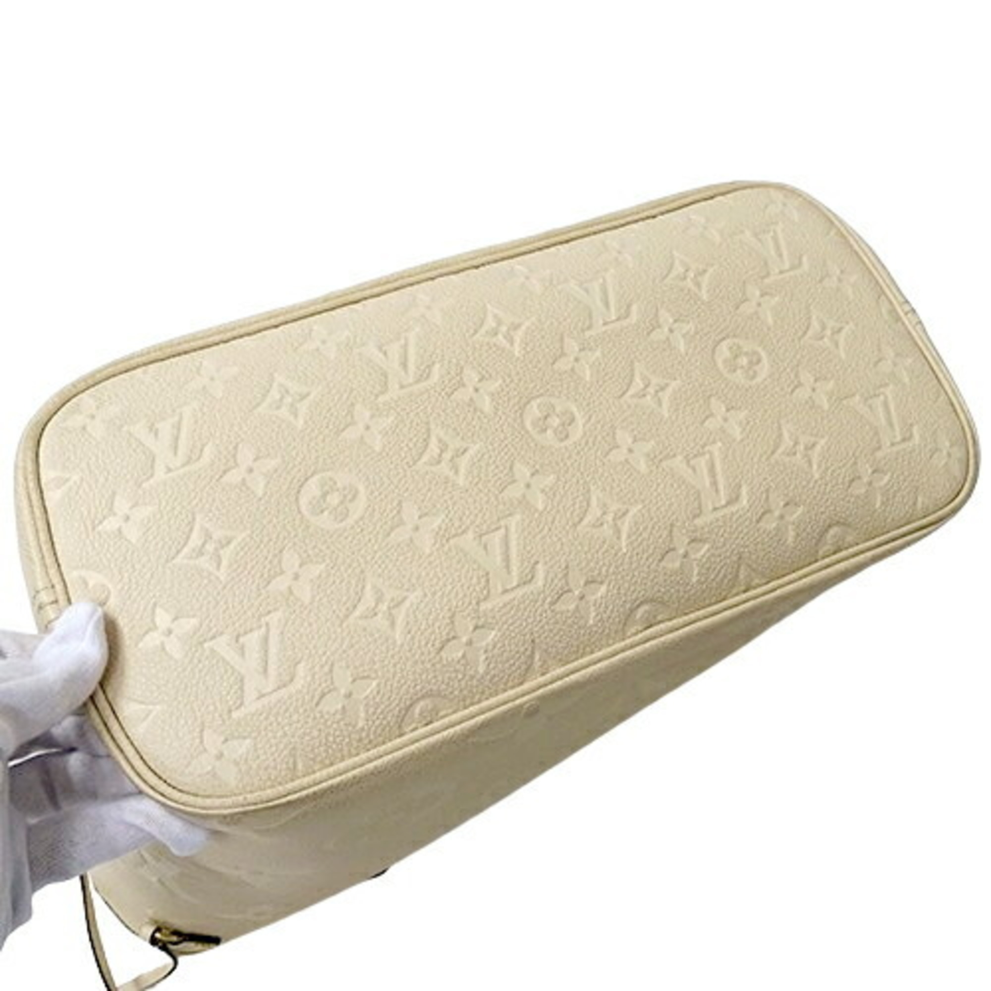 Louis Vuitton LOUIS VUITTON Bag Monogram Empreinte Women's Tote Neverfull MM Creme M46676 Cream Beige