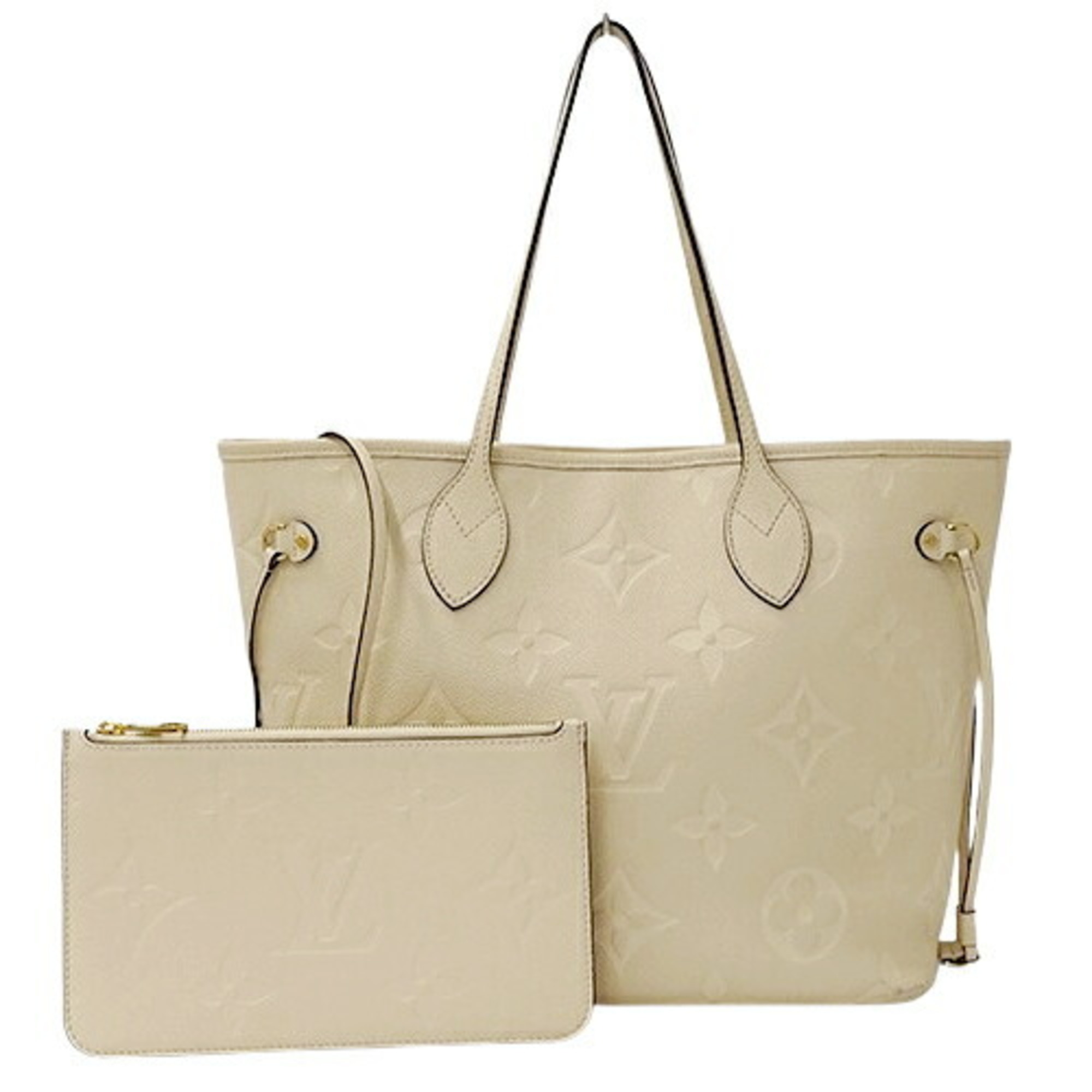 Louis Vuitton LOUIS VUITTON Bag Monogram Empreinte Women's Tote Neverfull MM Creme M46676 Cream Beige