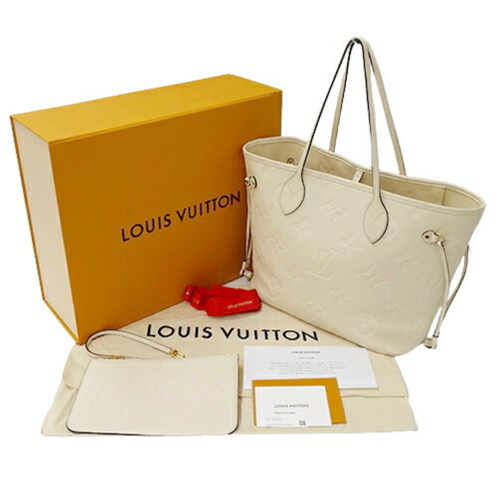 Louis Vuitton LOUIS VUITTON Bag Monogram Empreinte Women's Tote Neverfull MM Creme M46676 Cream Beige