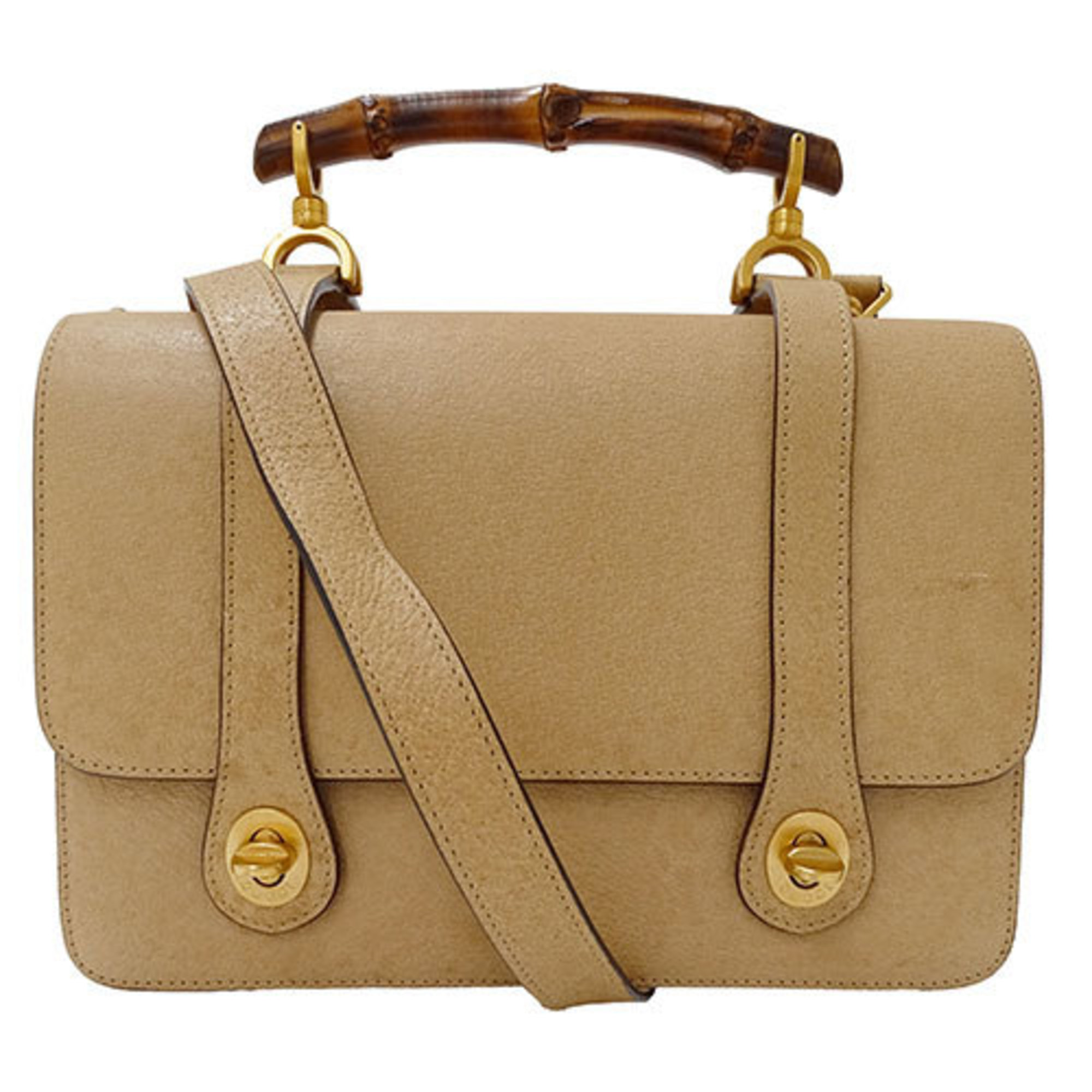 Gucci GUCCI Bag Women's Handbag Shoulder 2way Bamboo Leather Beige 000・110・0228 Double Face