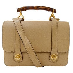 Gucci GUCCI Bag Women's Handbag Shoulder 2way Bamboo Leather Beige 000・110・0228 Double Face