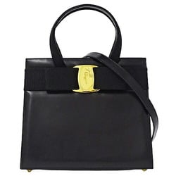 Salvatore Ferragamo Ferragamo Bags for Women, Handbags, Shoulder Bags, 2-way, Vara Ribbon, Leather, Black