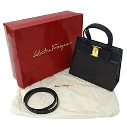 Salvatore Ferragamo Ferragamo Bags for Women, Handbags, Shoulder Bags, 2-way, Vara Ribbon, Leather, Black