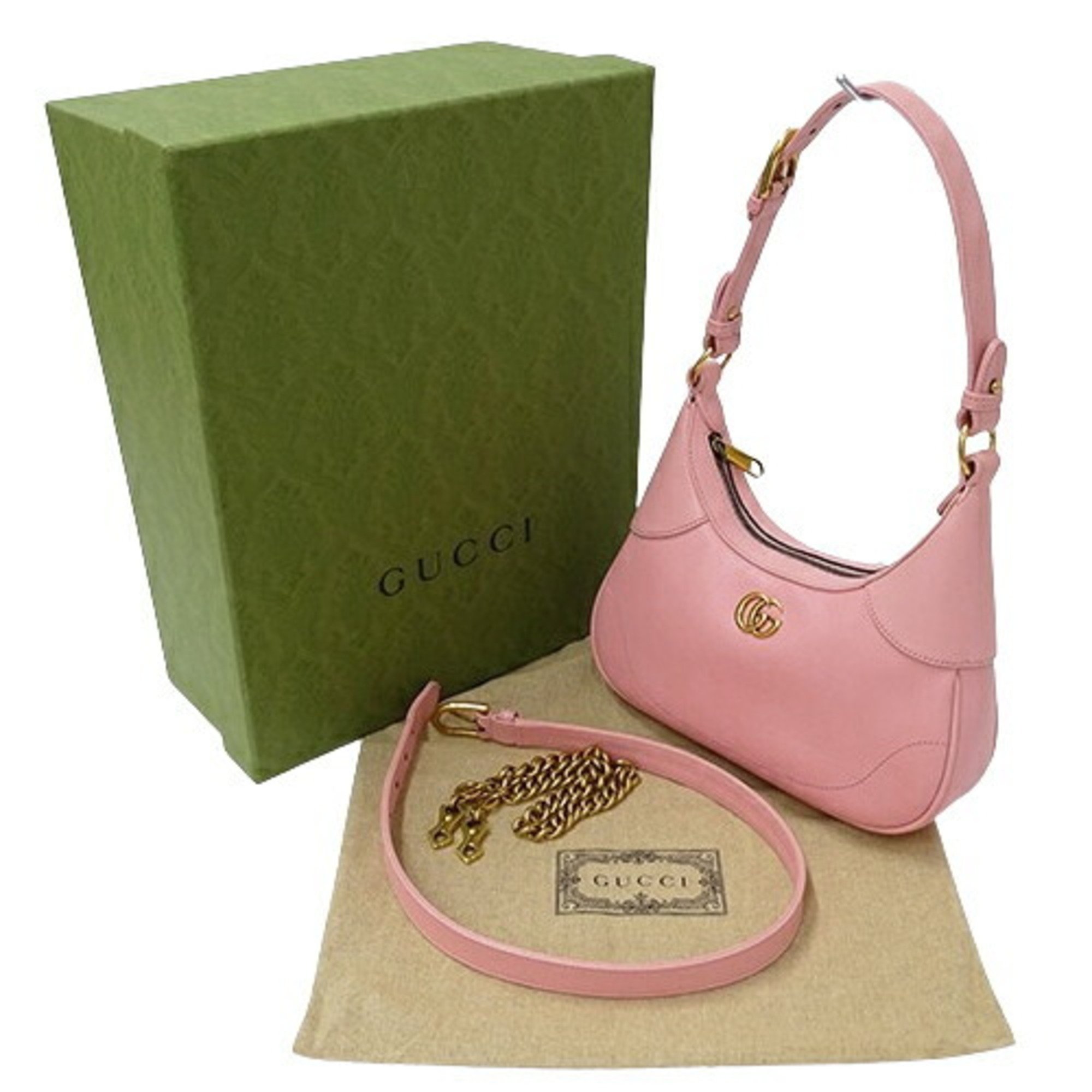 Gucci GUCCI Bag Women's Shoulder 2way 3way Leather Aphrodite Small Pink 731817 Chain