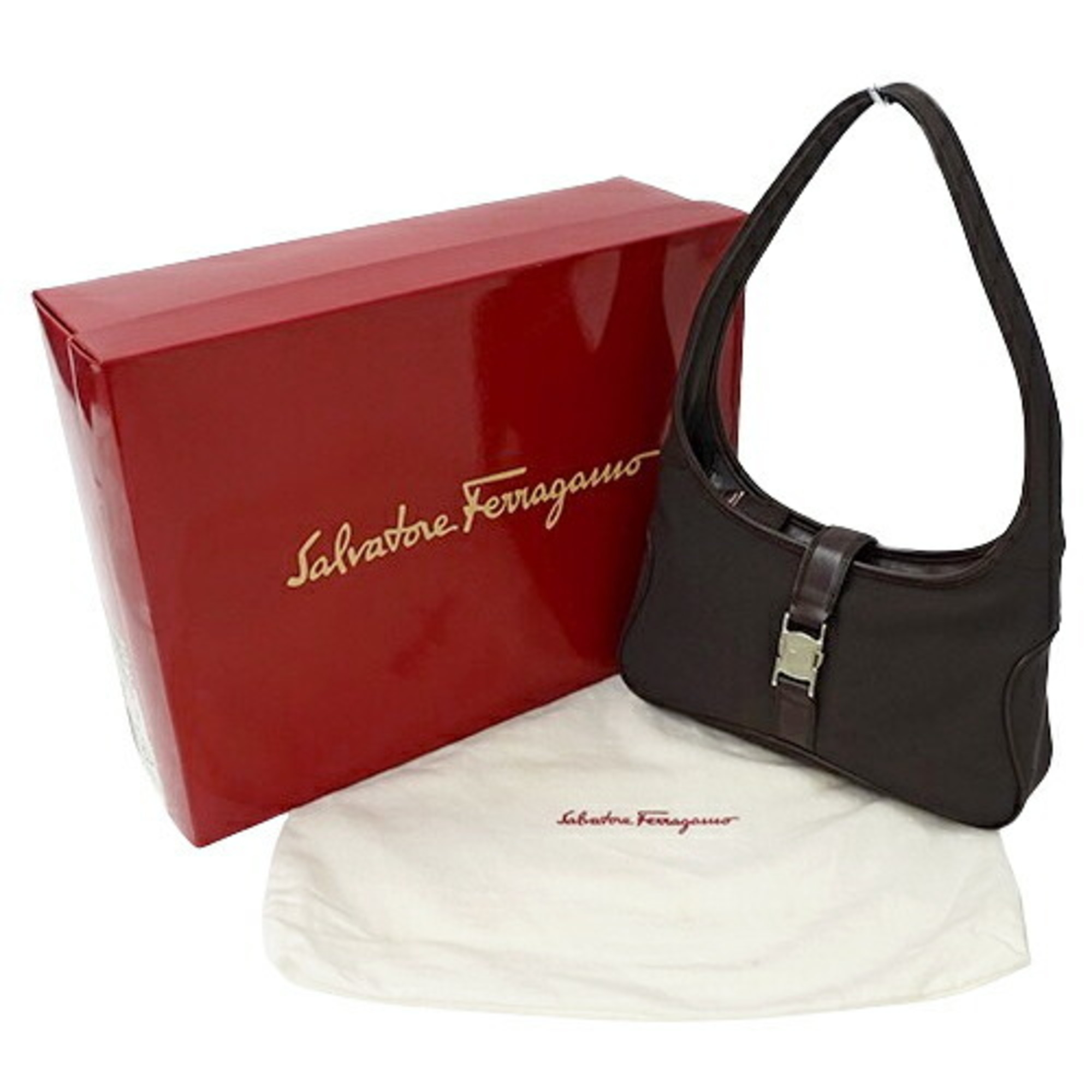 Salvatore Ferragamo Ferragamo Women's Shoulder Bag Nylon Brown