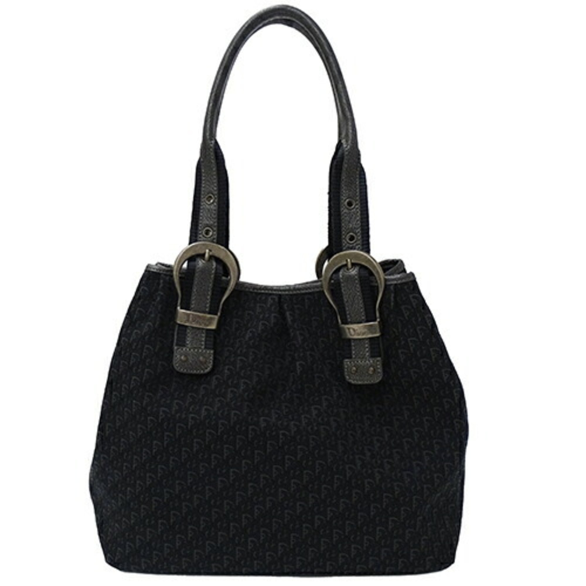 Christian Dior Dior Bag Women's Tote Shoulder Trotter Canvas Black