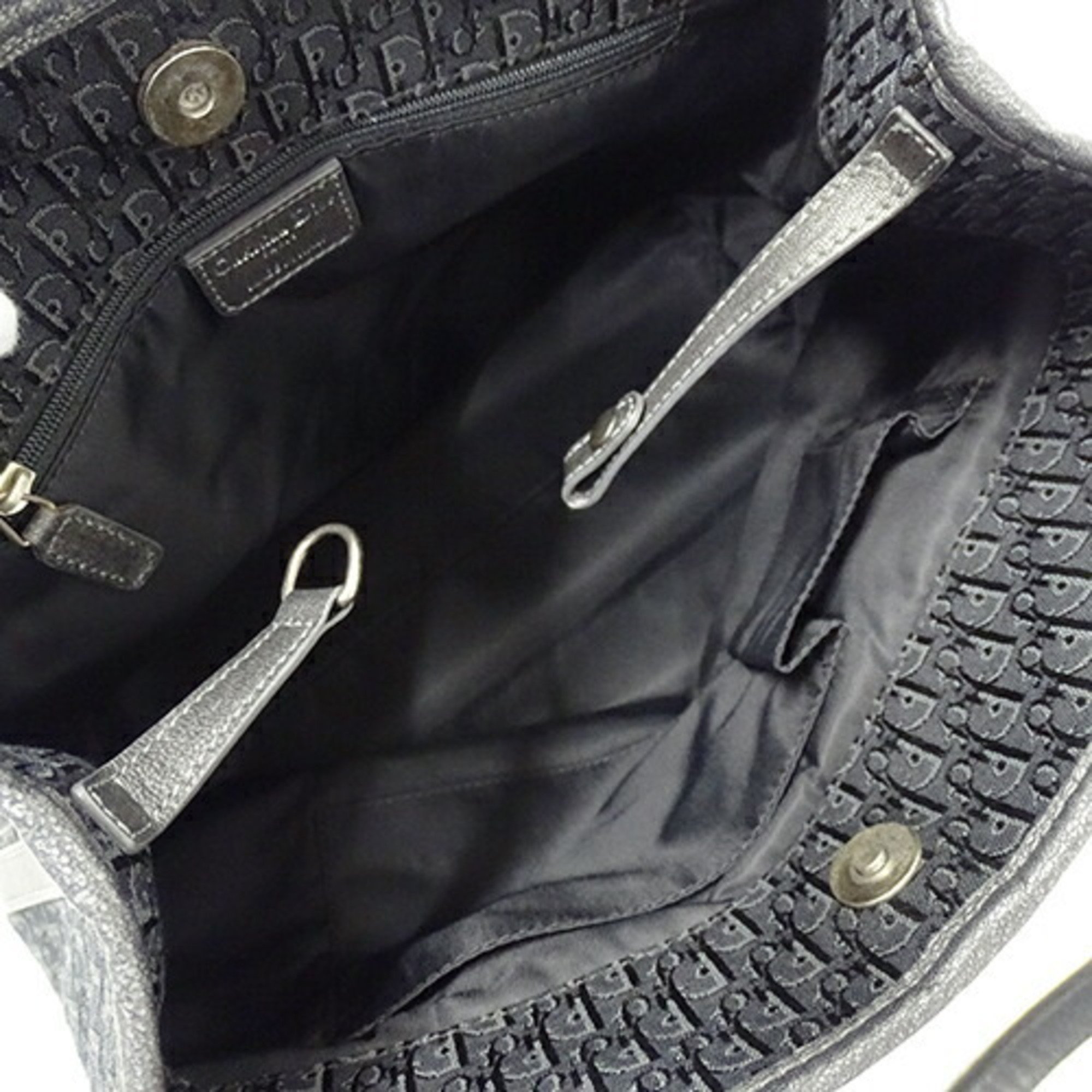 Christian Dior Dior Bag Women's Tote Shoulder Trotter Canvas Black