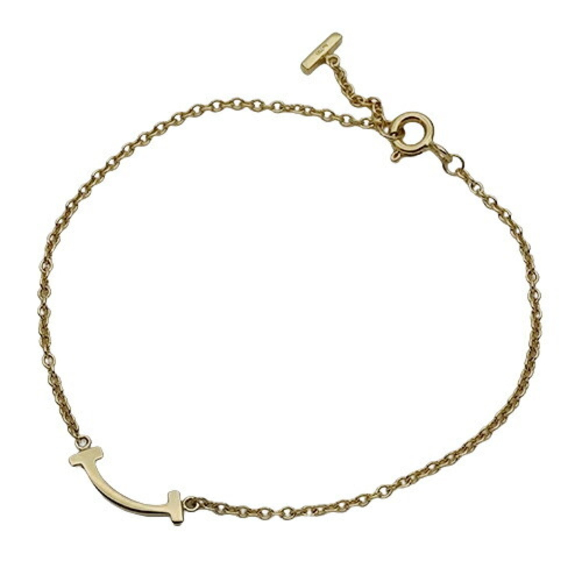 Tiffany & Co. Bracelet for Women 750YG T Smile Yellow Gold Accessory Polished