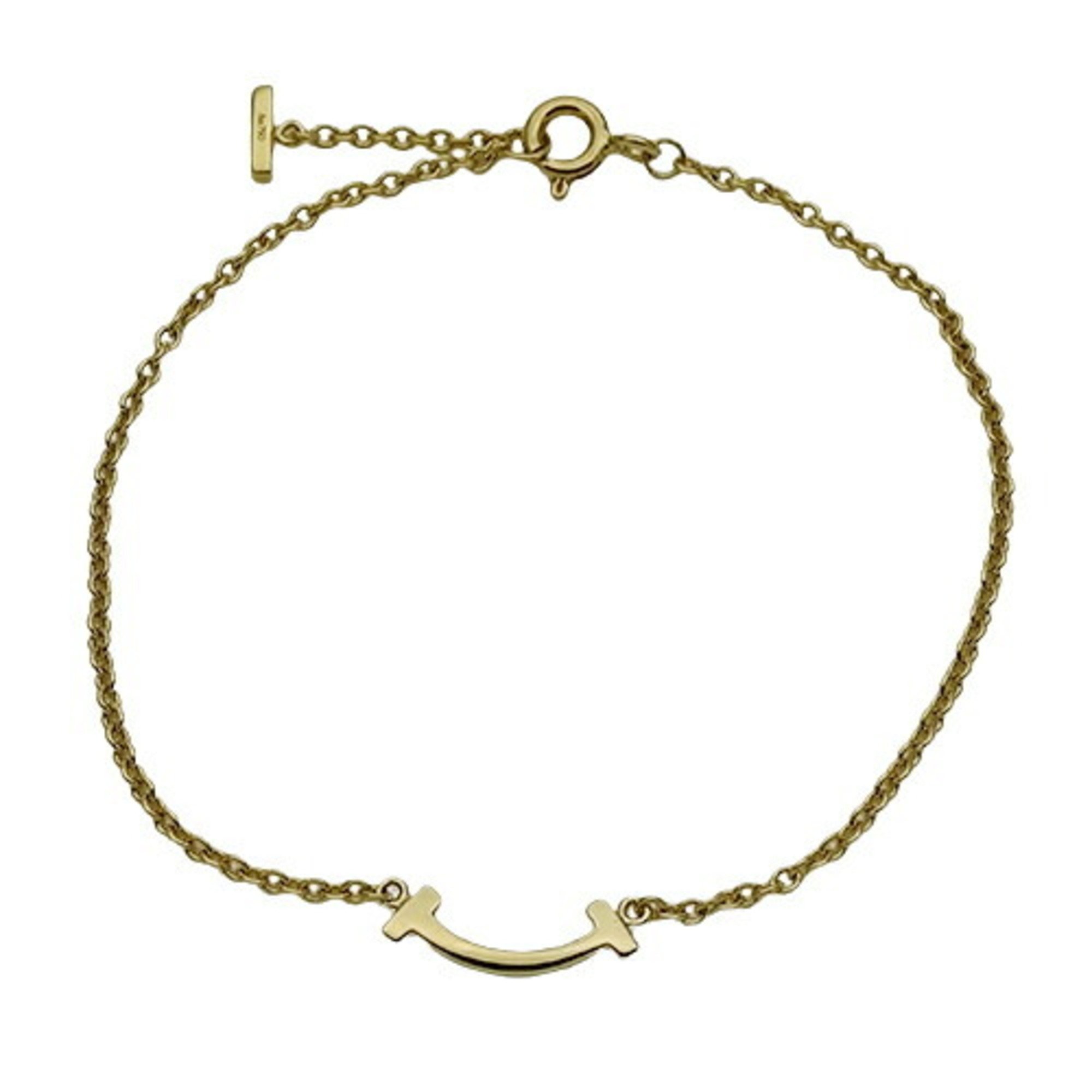 Tiffany & Co. Bracelet for Women 750YG T Smile Yellow Gold Accessory Polished