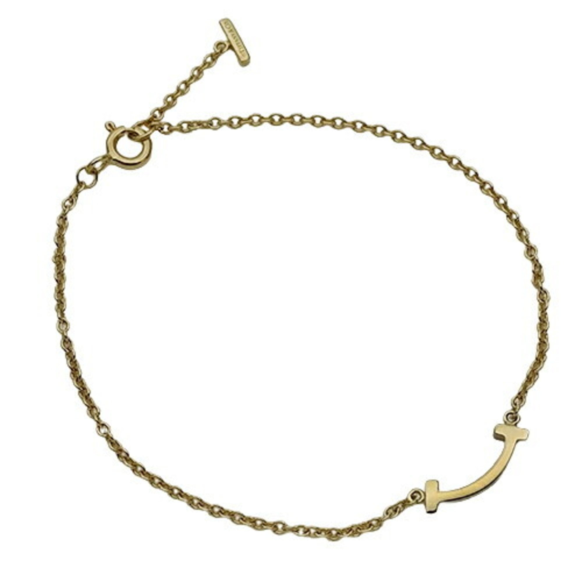 Tiffany & Co. Bracelet for Women 750YG T Smile Yellow Gold Accessory Polished