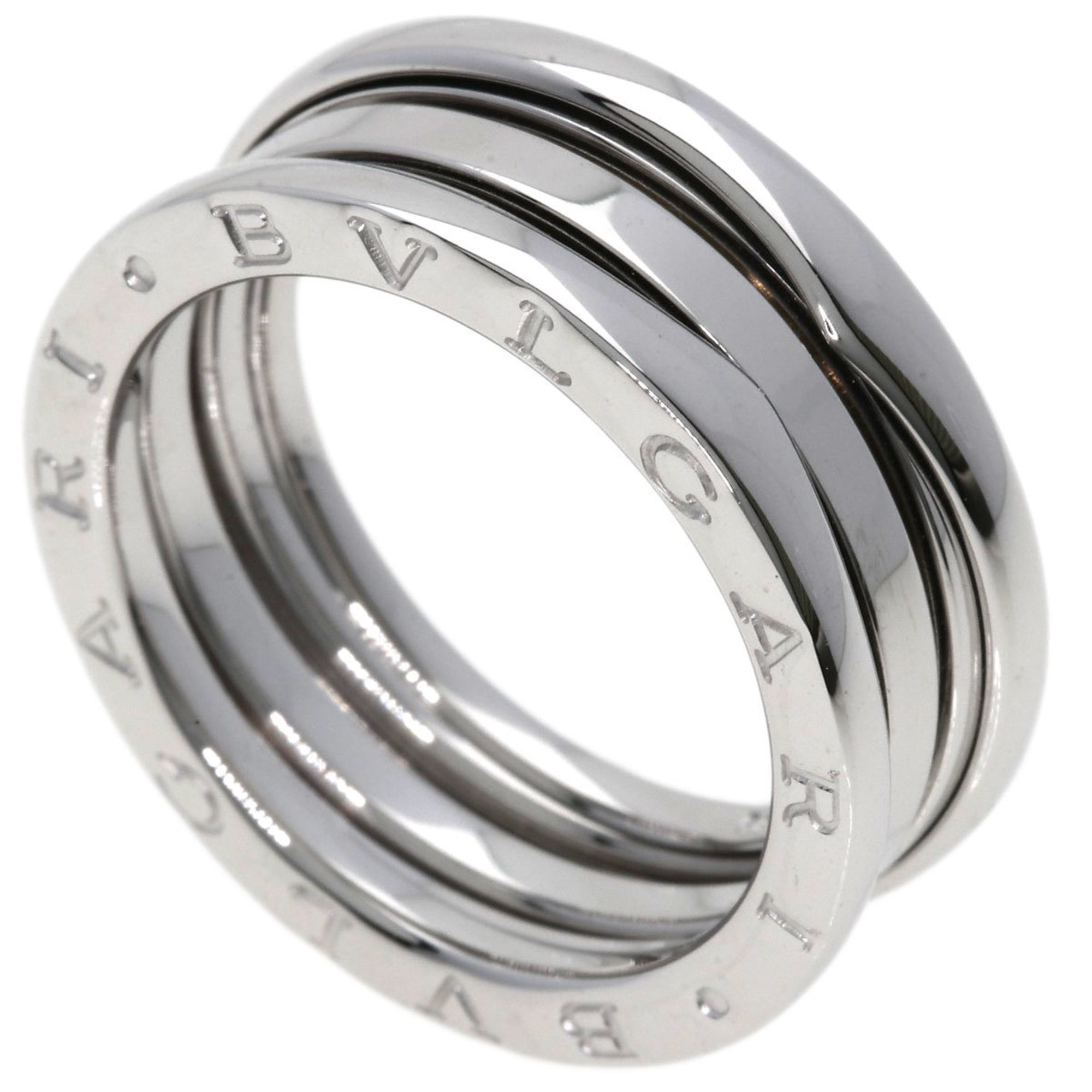 BVLGARI B-zero1 B-zero 1 2-band #58 Ring, K18 White Gold, Women's