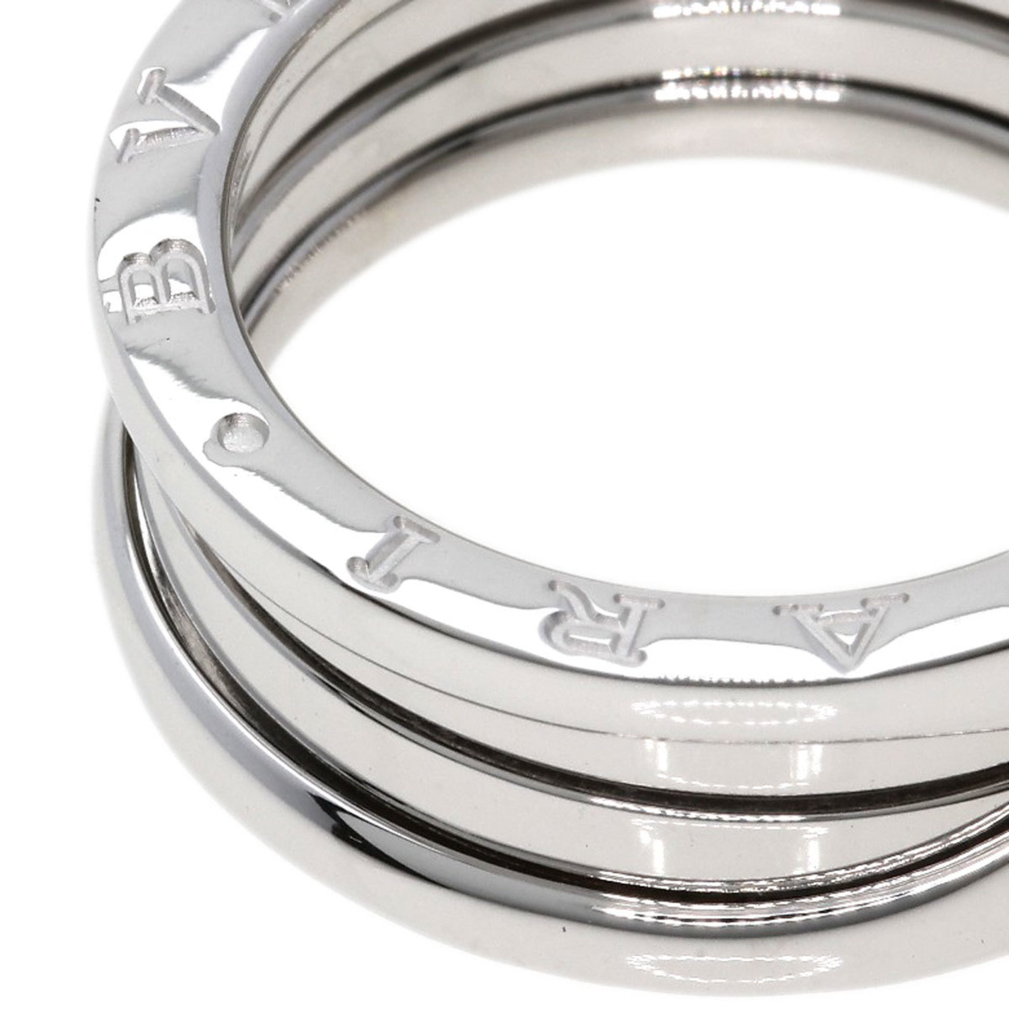 BVLGARI B-zero1 B-zero 1 2-band #58 Ring, K18 White Gold, Women's