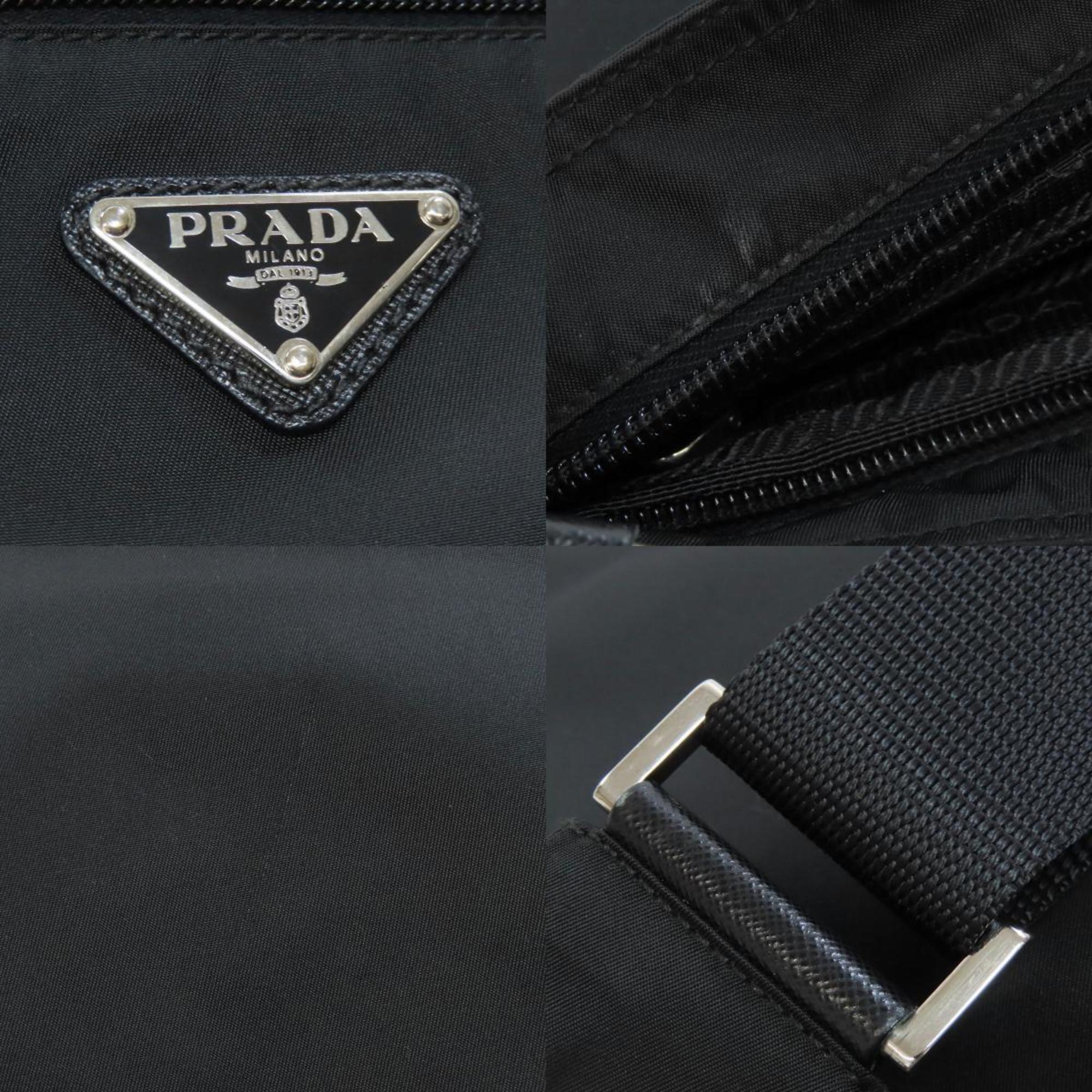 Prada shoulder bag with metal fittings, nylon material, for women, PRADA