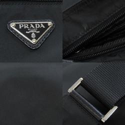 Prada shoulder bag with metal fittings, nylon material, for women, PRADA