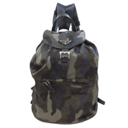 Prada hardware, camouflage pattern, nylon material, backpack, daypack, women's, PRADA