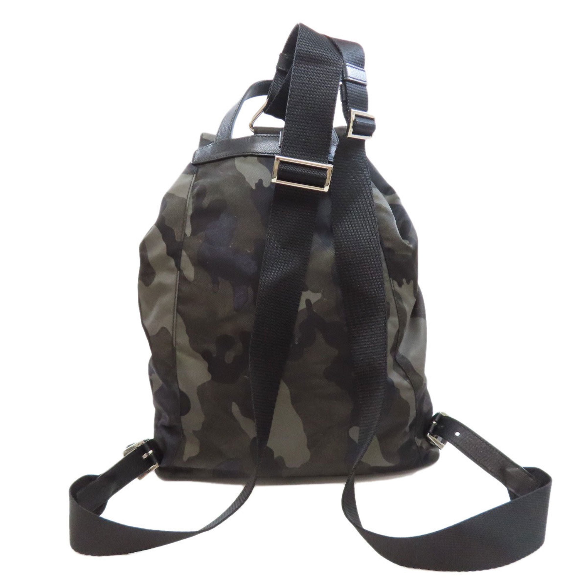 Prada hardware, camouflage pattern, nylon material, backpack, daypack, women's, PRADA