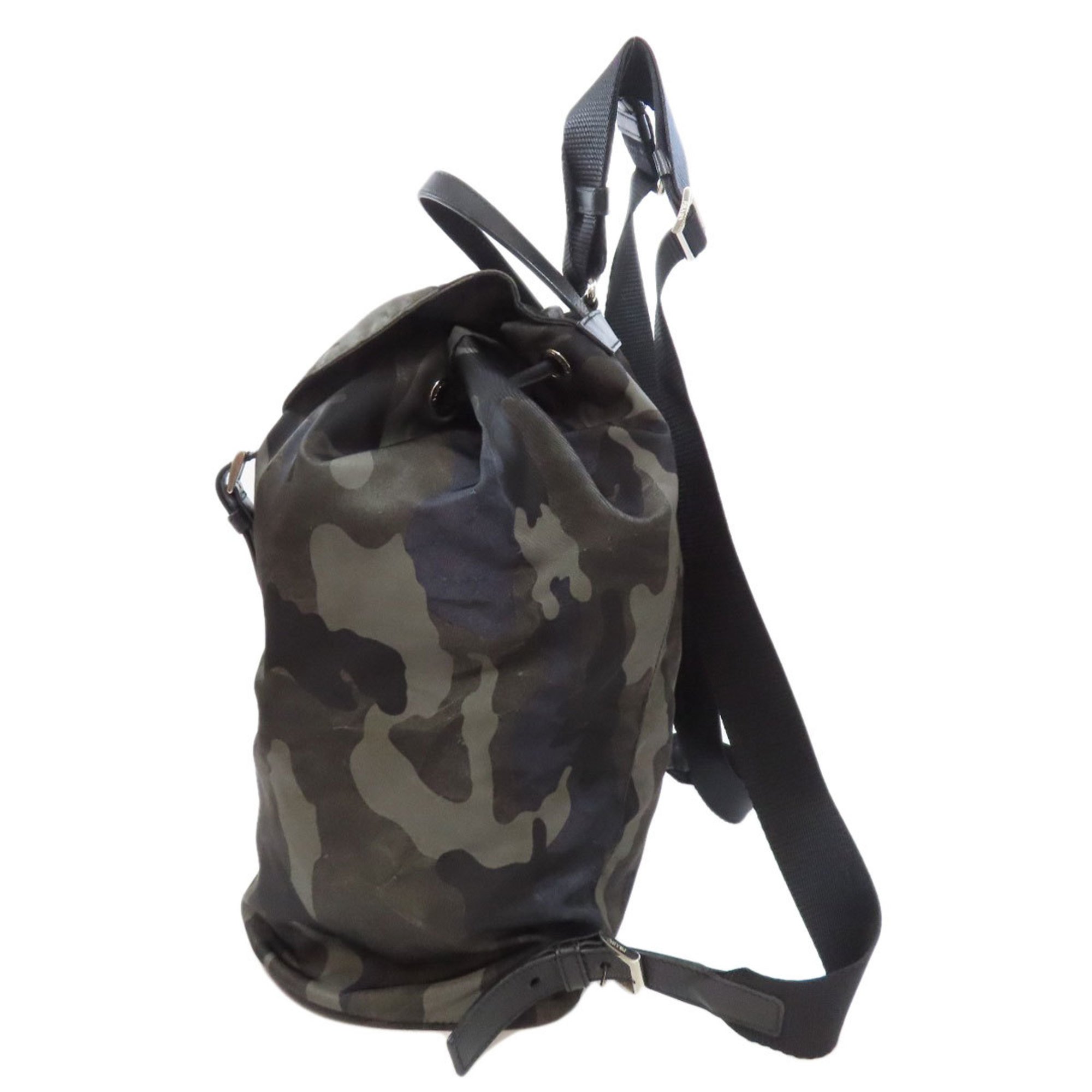 Prada hardware, camouflage pattern, nylon material, backpack, daypack, women's, PRADA