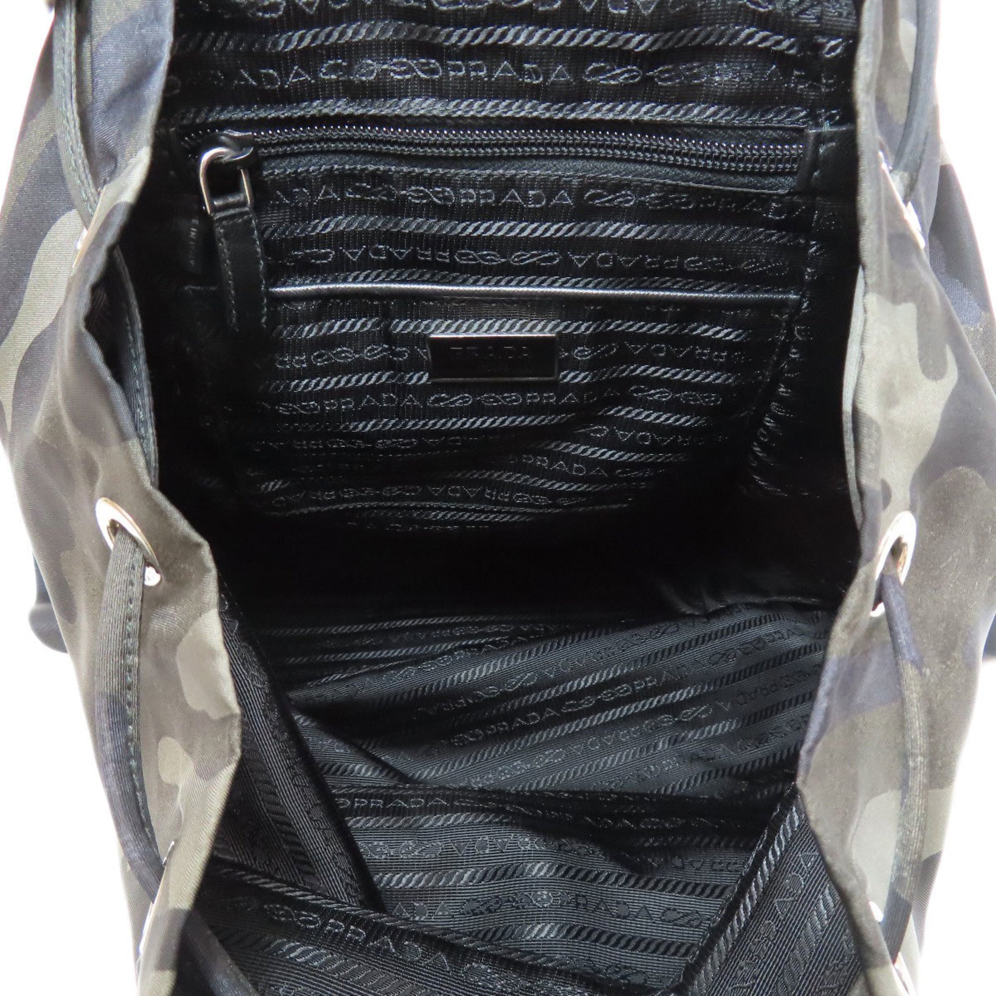 Prada hardware, camouflage pattern, nylon material, backpack, daypack, women's, PRADA