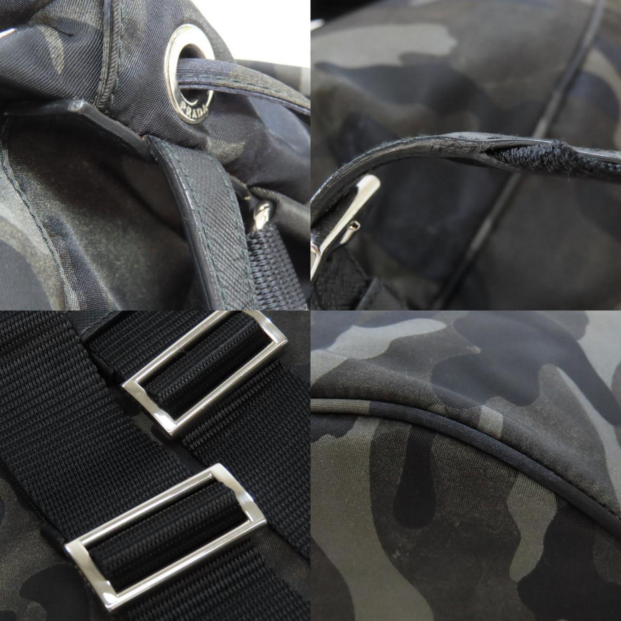 Prada hardware, camouflage pattern, nylon material, backpack, daypack, women's, PRADA