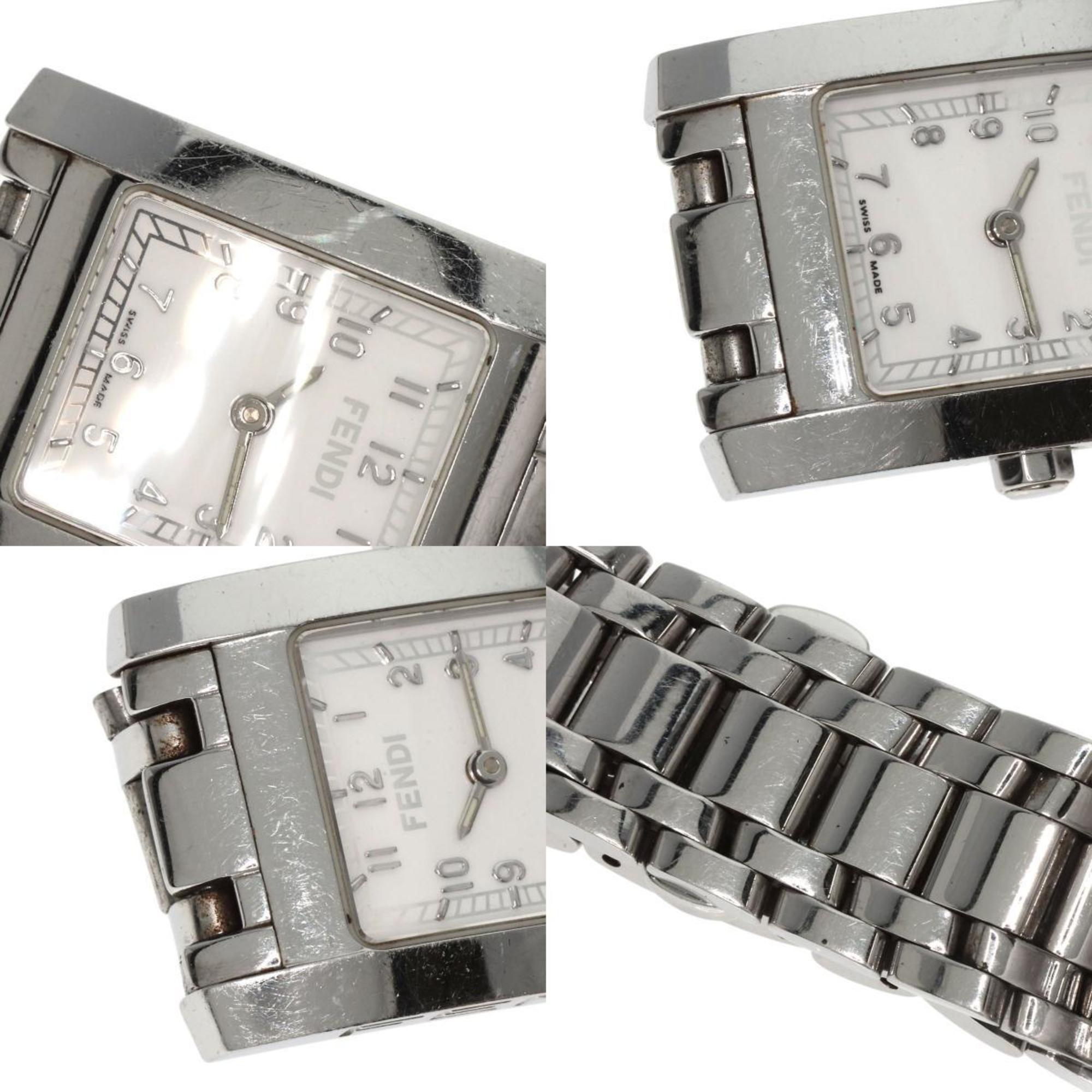 FENDI 7000L Square Face Watch Stainless Steel SS Ladies