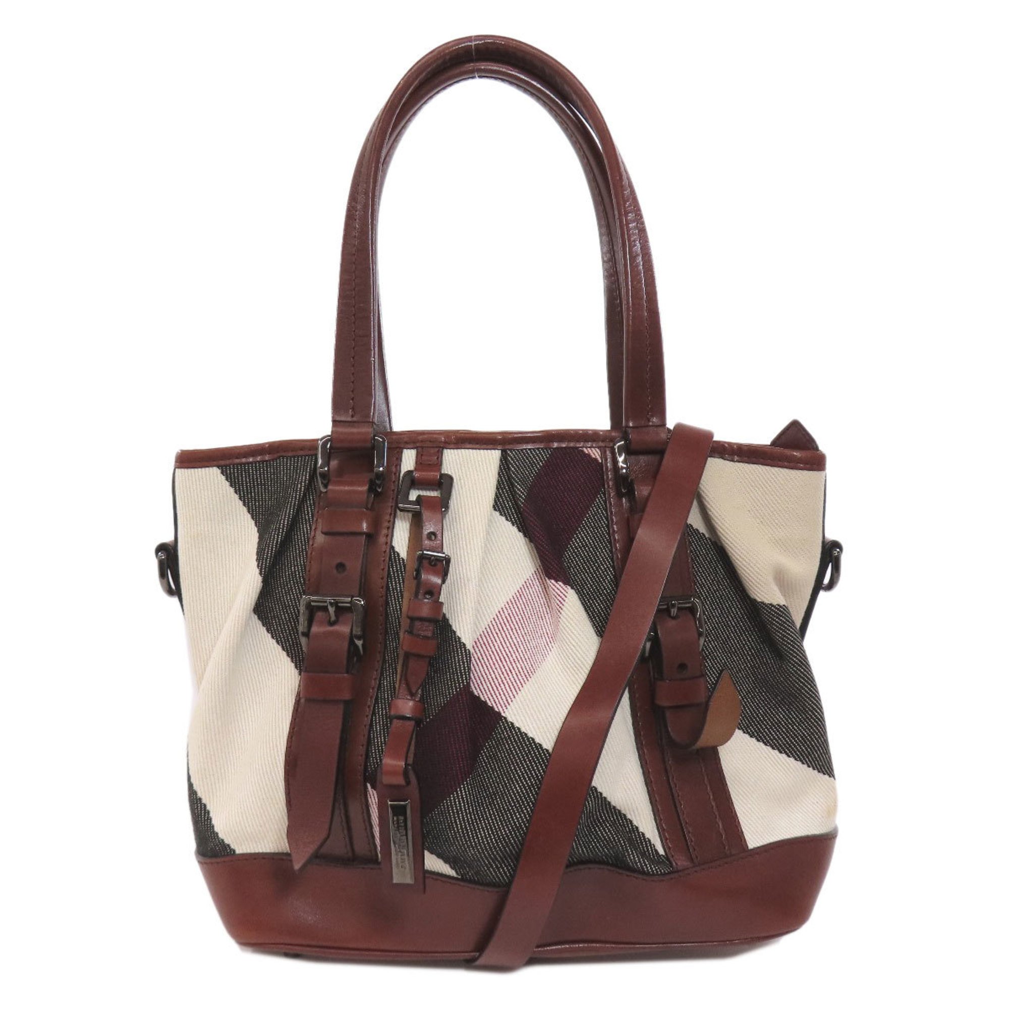 Burberry Checked Tote Bag Canvas Women's BURBERRY