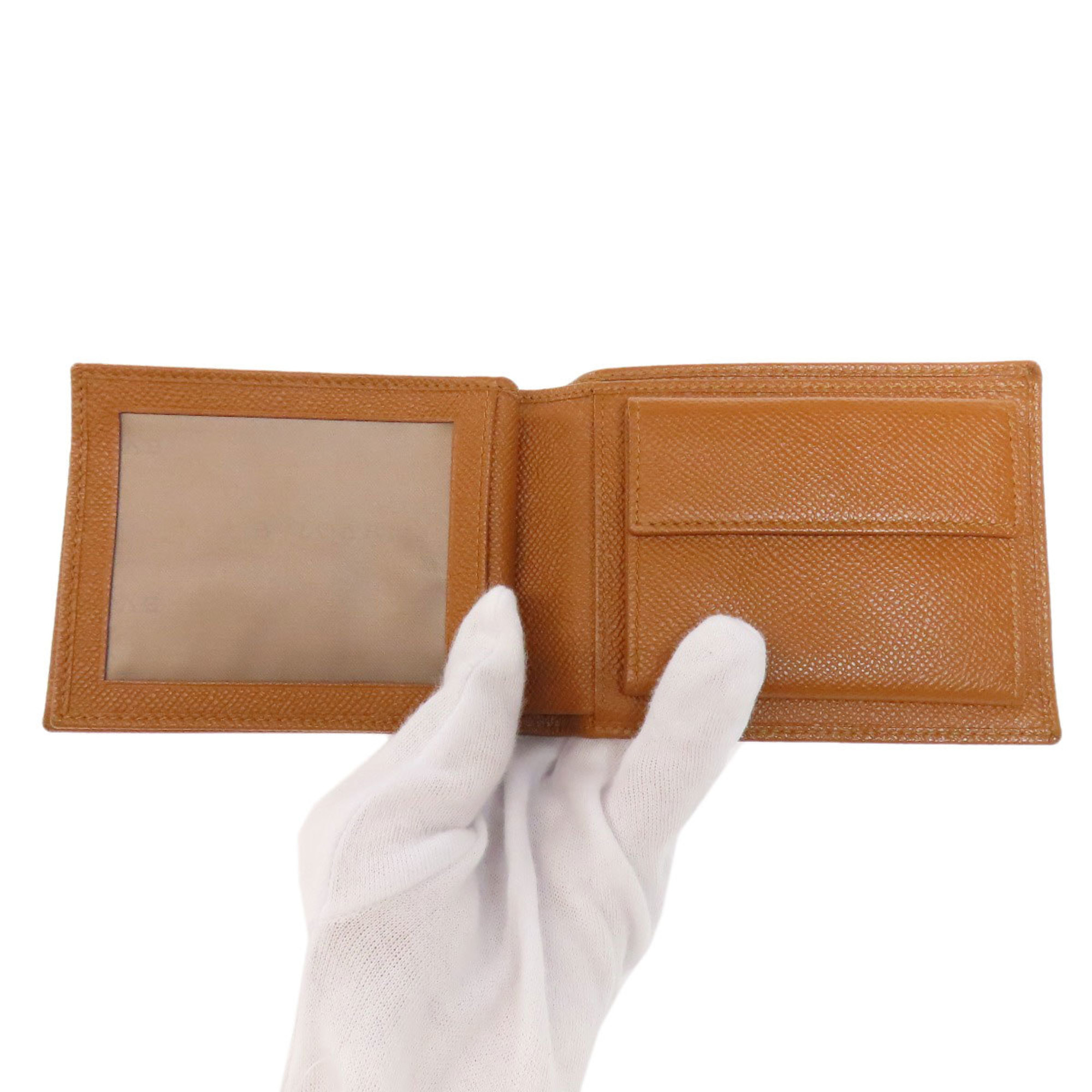 BVLGARI Bi-fold Wallet Leather Women's