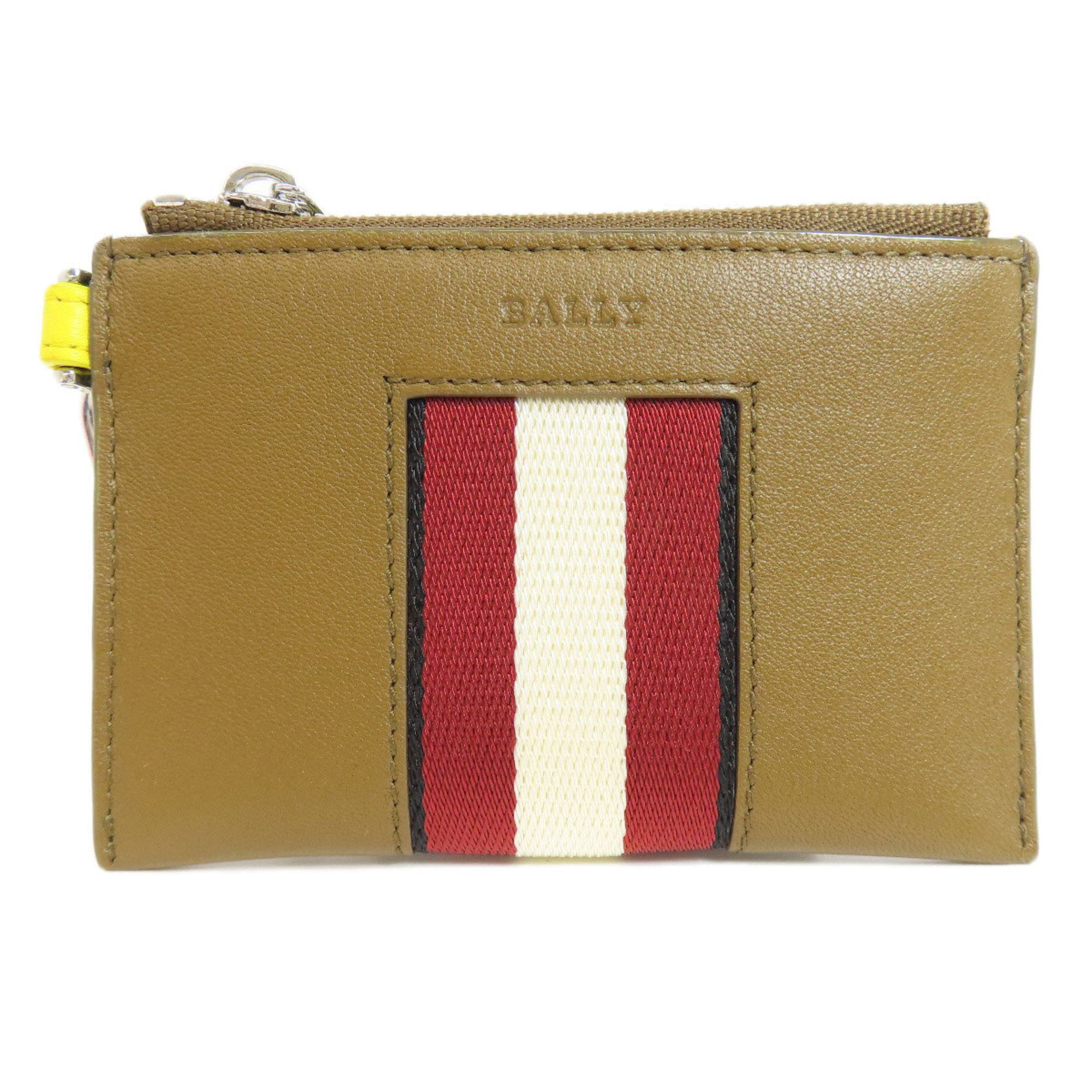 BALLY Bally Stripe Wallet/Coin Case Leather Women's