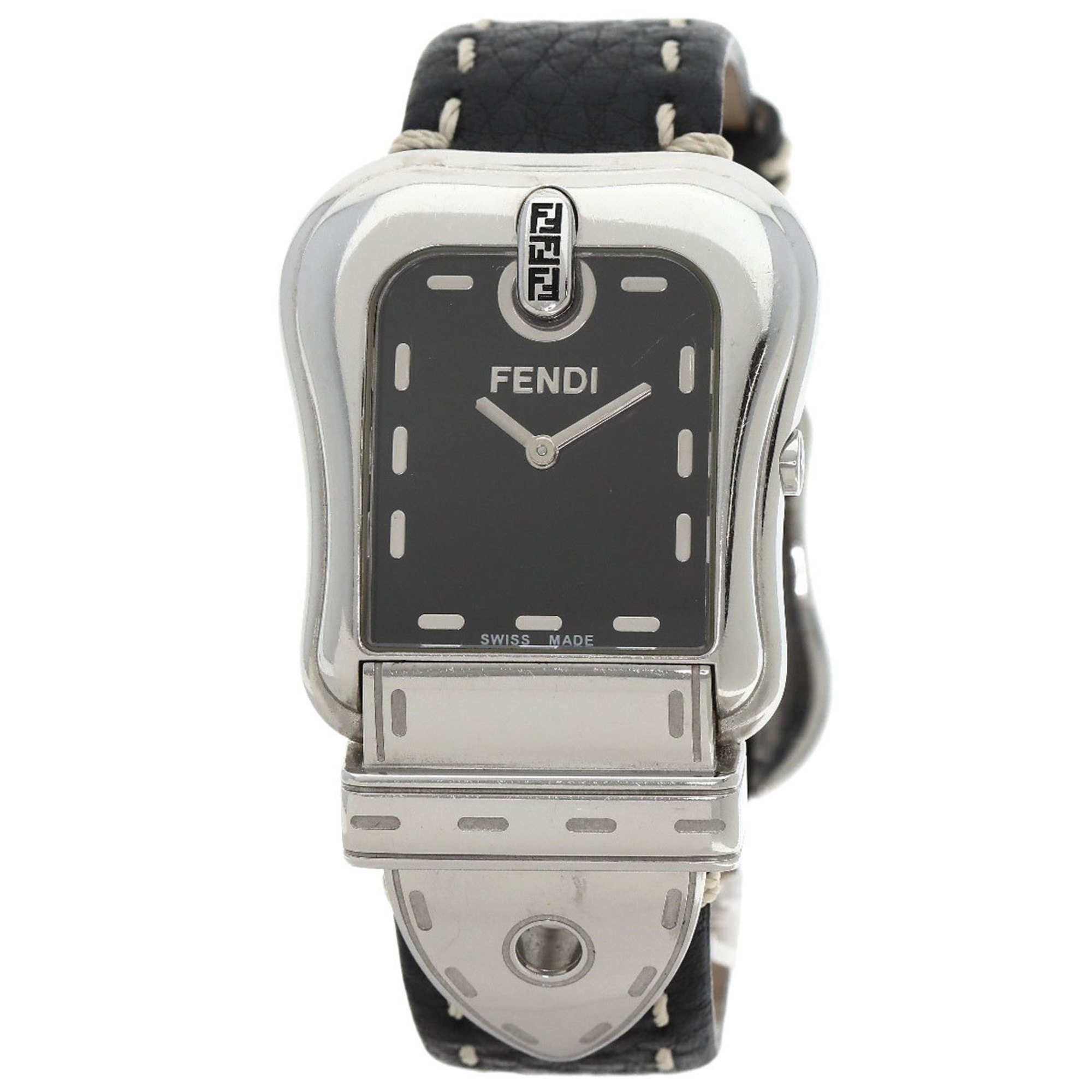 Fendi 3800G Buckle Motif Watch Stainless Steel Leather Women's FENDI