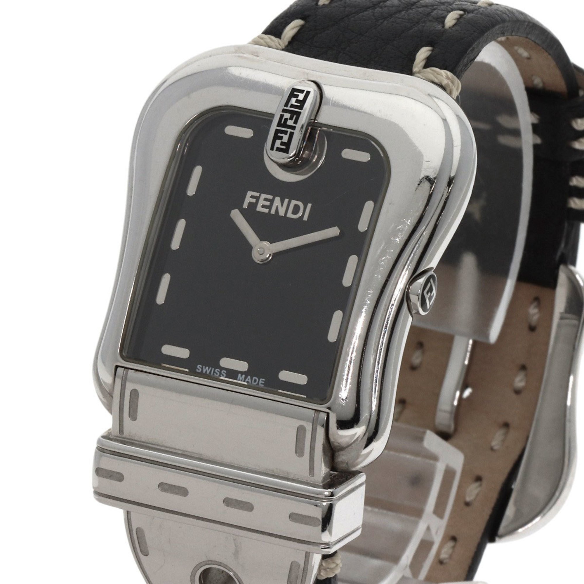 Fendi 3800G Buckle Motif Watch Stainless Steel Leather Women's FENDI