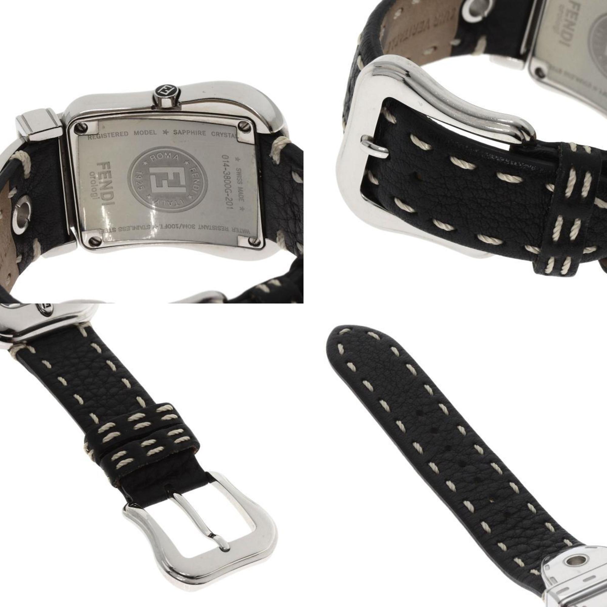 Fendi 3800G Buckle Motif Watch Stainless Steel Leather Women's FENDI