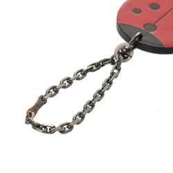 HERMES Ladybug Keychain Red/Black Unisex Leather Charm