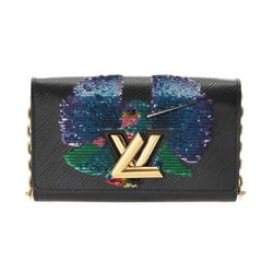 LOUIS VUITTON Epi Portefeuille Twisted Chain Hummingbird Sequins Black - Women's Leather Wallet