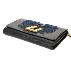 LOUIS VUITTON Epi Portefeuille Twisted Chain Hummingbird Sequins Black - Women's Leather Wallet