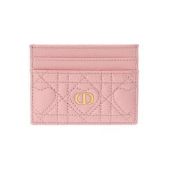 CHRISTIAN DIOR Heart Pink Women's Leather Card Case