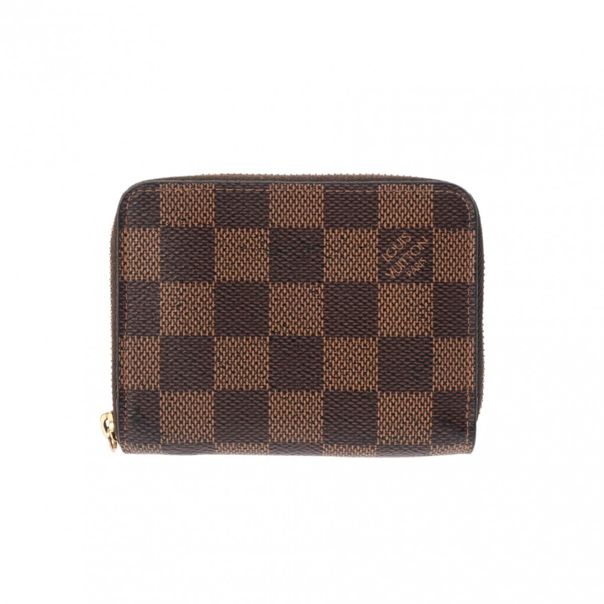 LOUIS VUITTON Damier Zippy Coin Purse Brown N63070 Women's Canvas Case