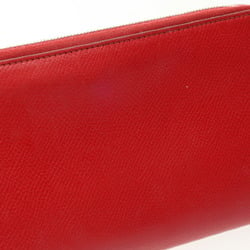 HERMES Azap Long Silk In Red P Stamp (around 2012) Women's Epson Wallet