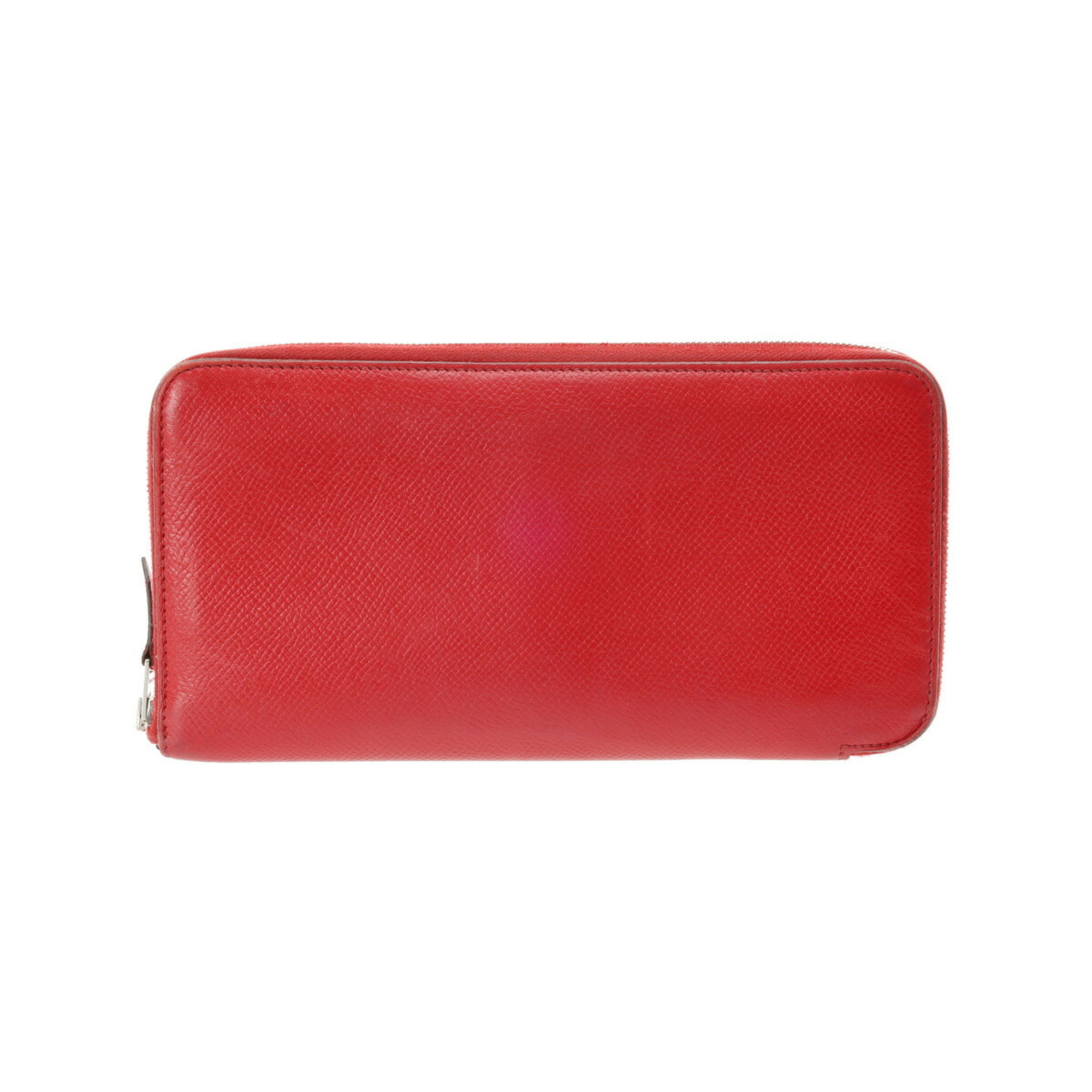 HERMES Azap Long Silk In Red P Stamp (around 2012) Women's Epson Wallet