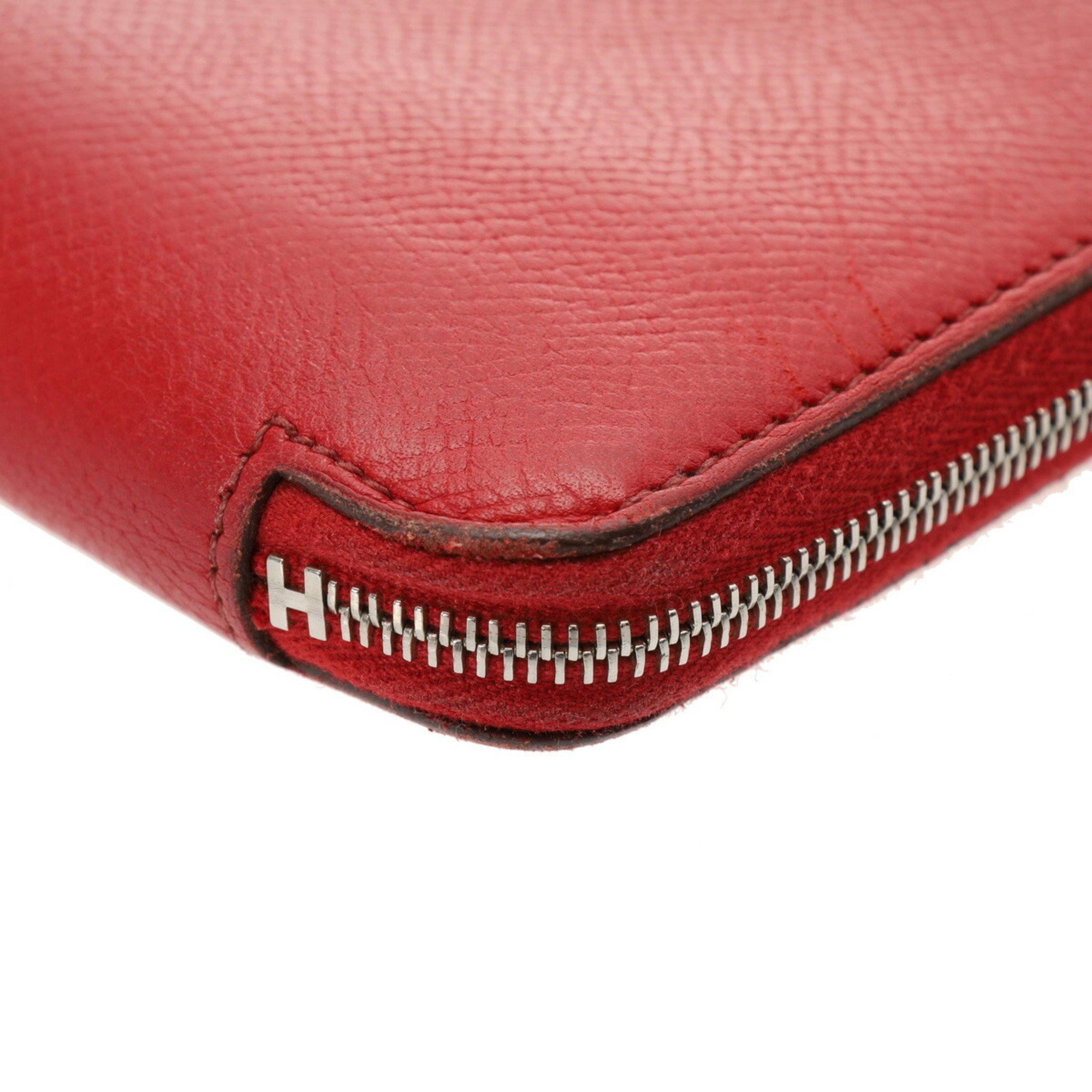 HERMES Azap Long Silk In Red P Stamp (around 2012) Women's Epson Wallet