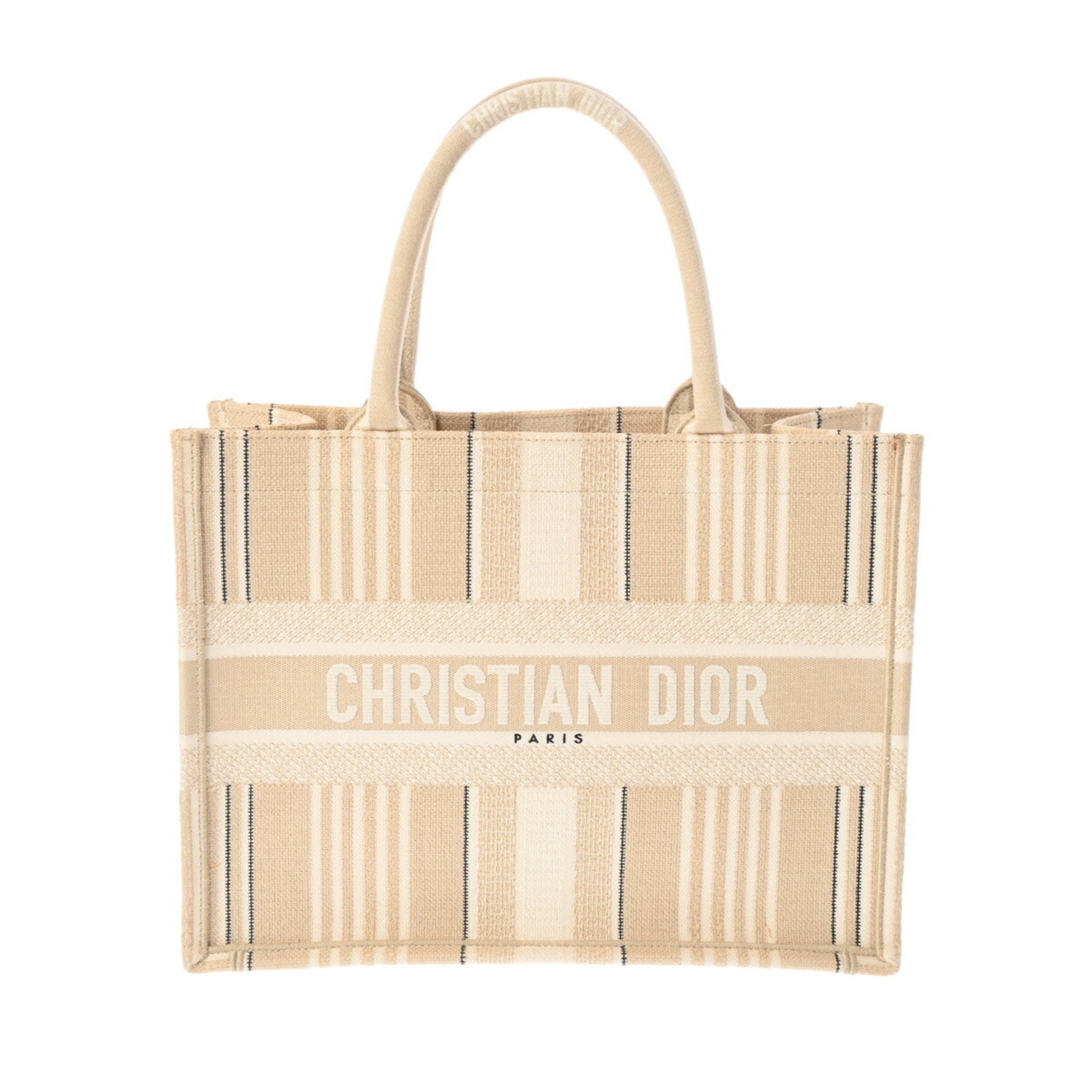 CHRISTIAN DIOR Christian Dior Book Tote Medium Beige Women's Canvas Handbag