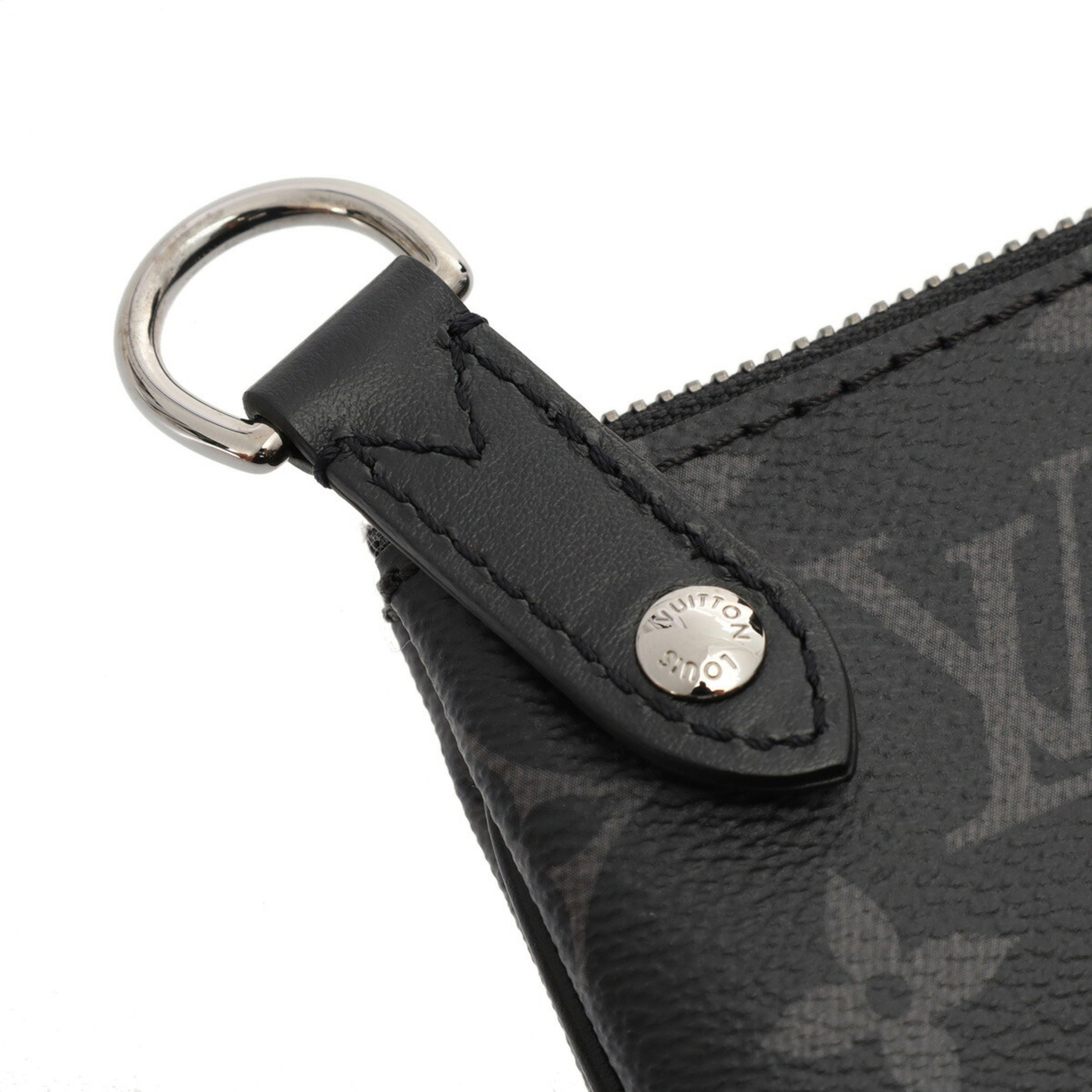 LOUIS VUITTON Louis Vuitton Monogram Eclipse Trio Pouch Black/Grey - Men's Leather