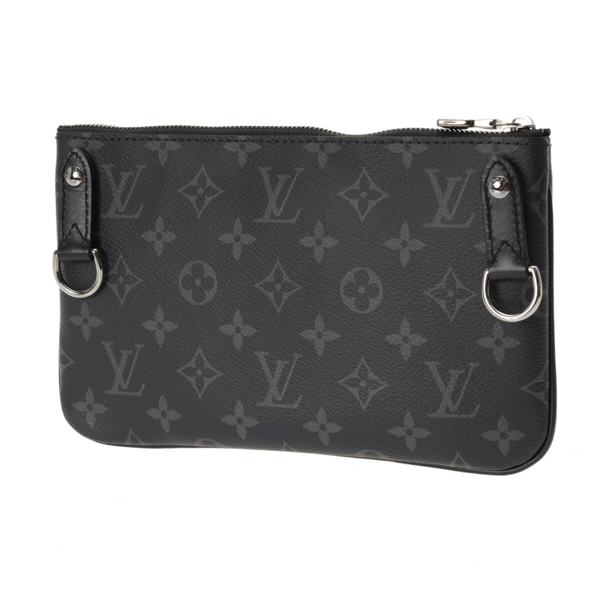 LOUIS VUITTON Louis Vuitton Monogram Eclipse Trio Pouch Black/Grey - Men's Leather