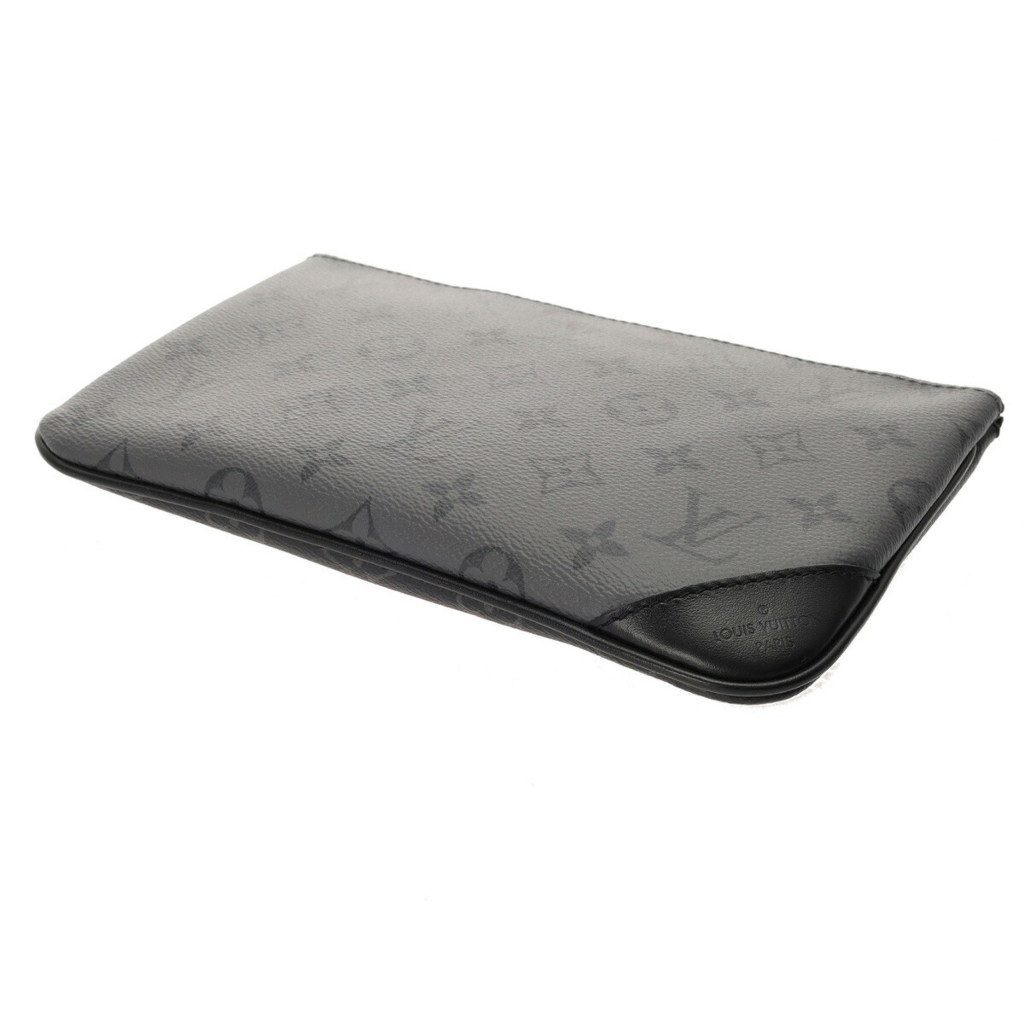 LOUIS VUITTON Louis Vuitton Monogram Eclipse Trio Pouch Black/Grey - Men's Leather