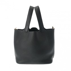 HERMES Picotin Lock MM Black B Stamp (Around 2023) Women's Taurillon Clemence Handbag