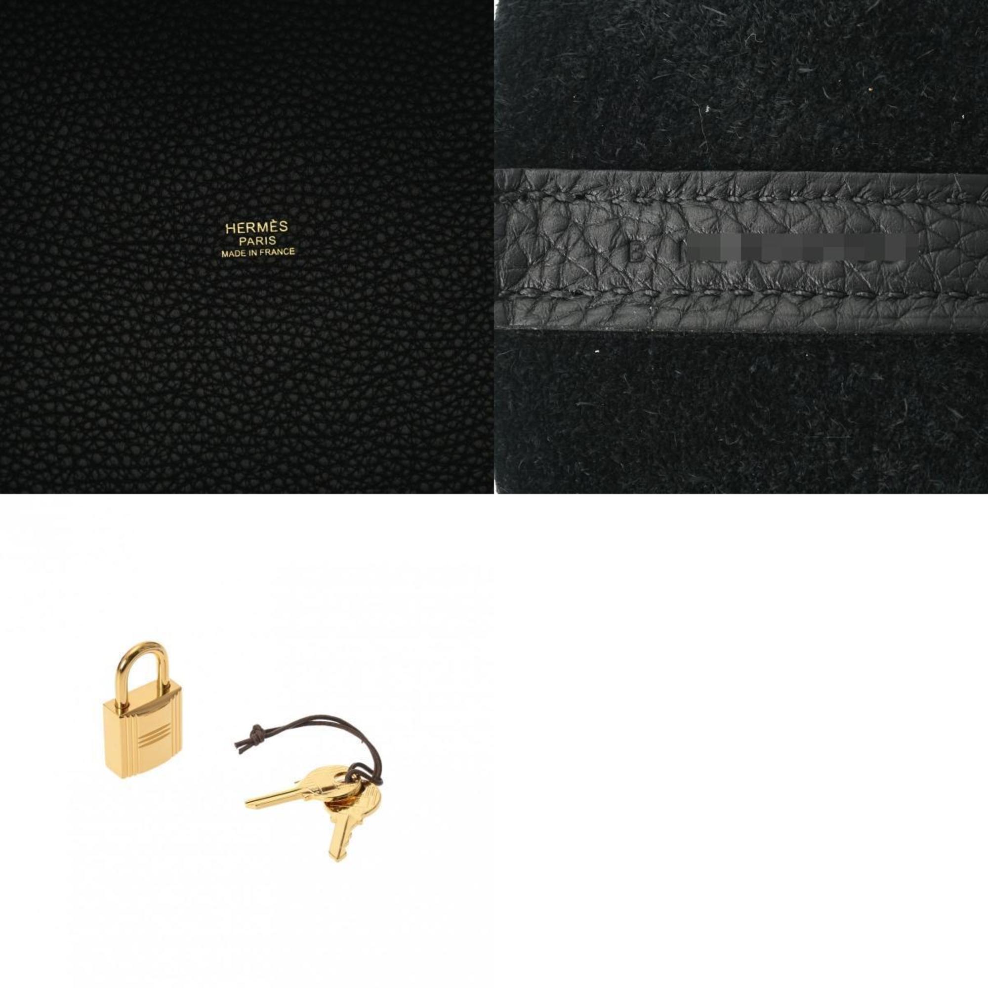 HERMES Picotin Lock MM Black B Stamp (Around 2023) Women's Taurillon Clemence Handbag