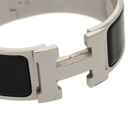 HERMES Click-Clack GM Silver/Black Women's Metal Bracelet