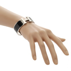 HERMES Click-Clack GM Silver/Black Women's Metal Bracelet