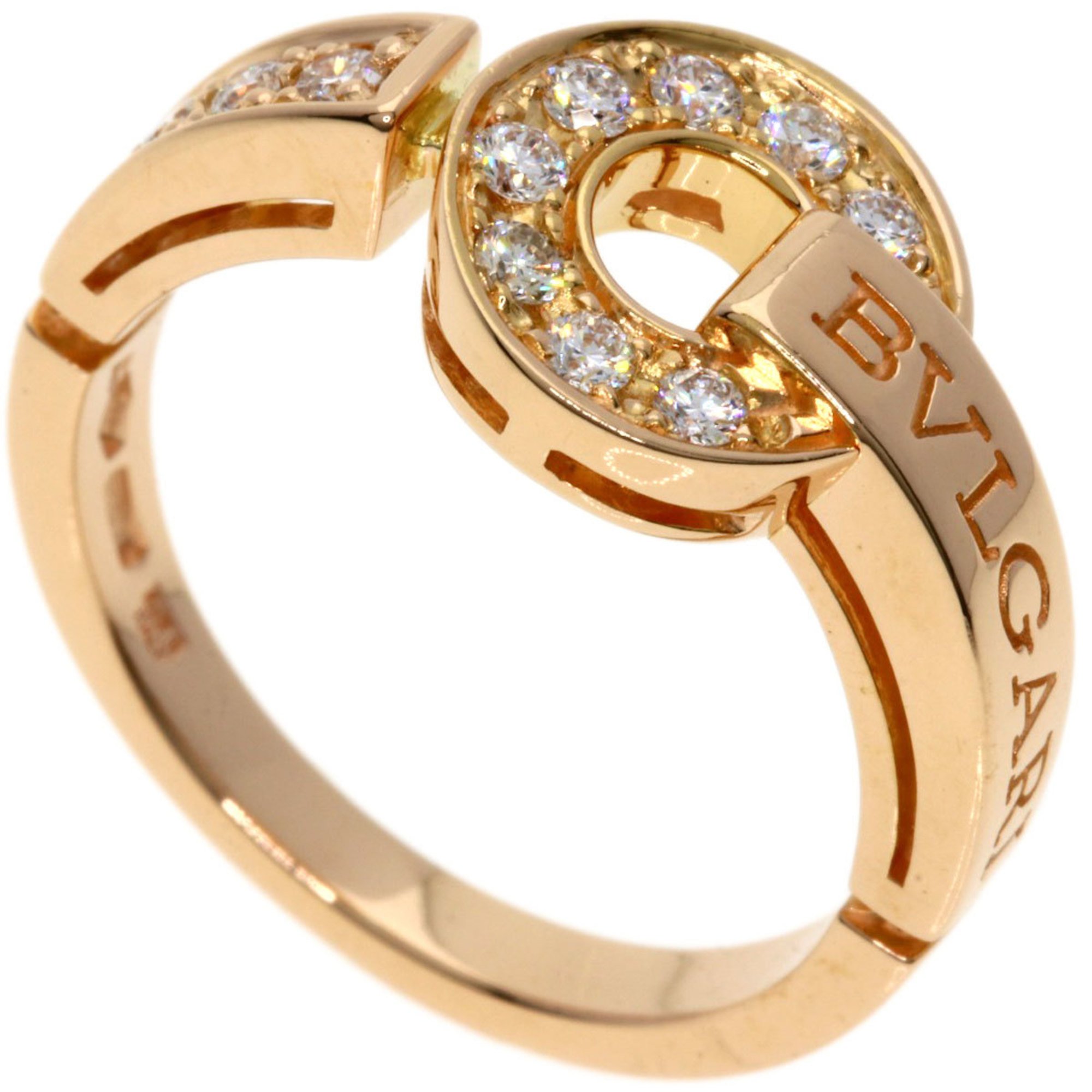 BVLGARI Diamond Ring, 18K Pink Gold for Women