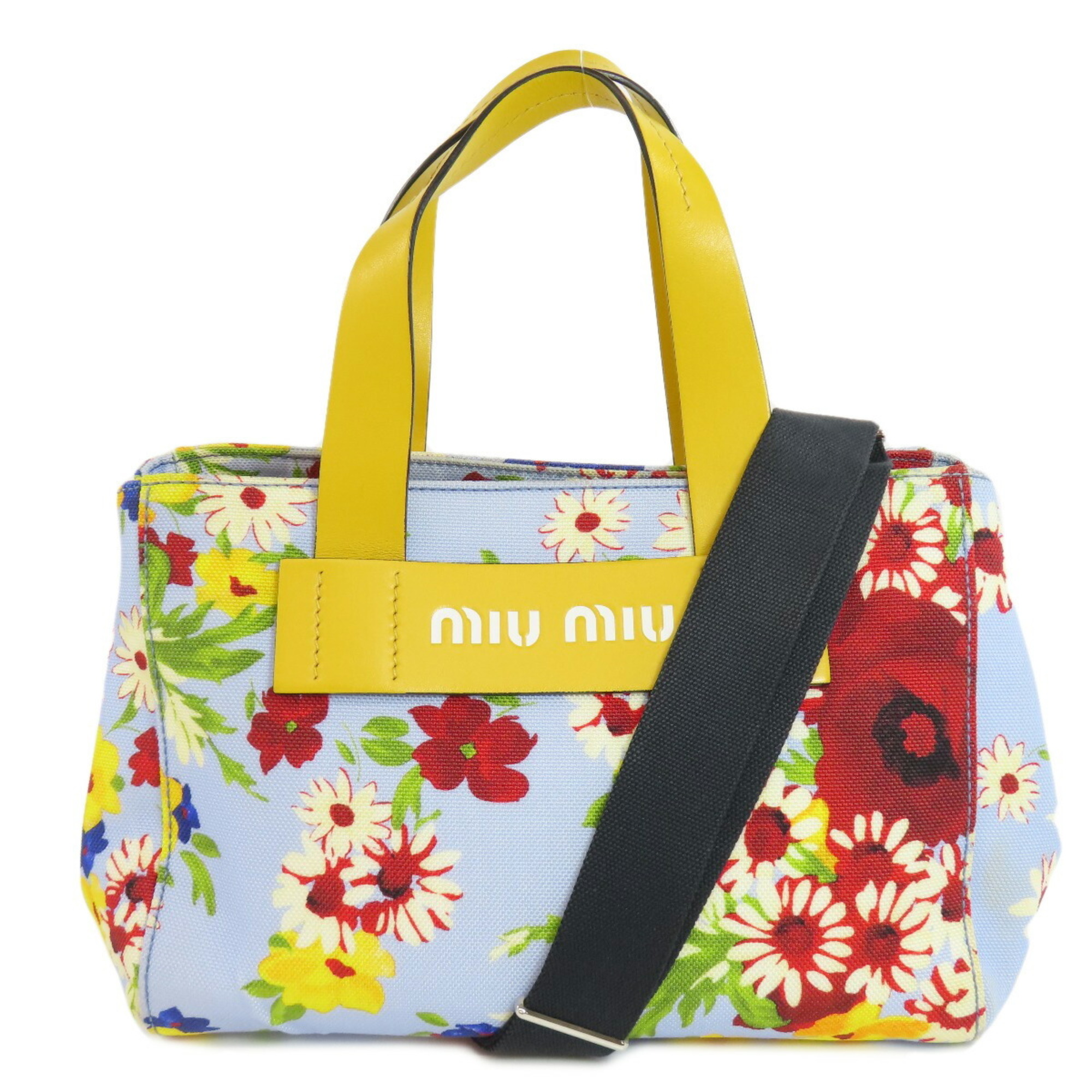 Miu Miu Miu Flower Motif Handbag Canvas Women's MIUMIU